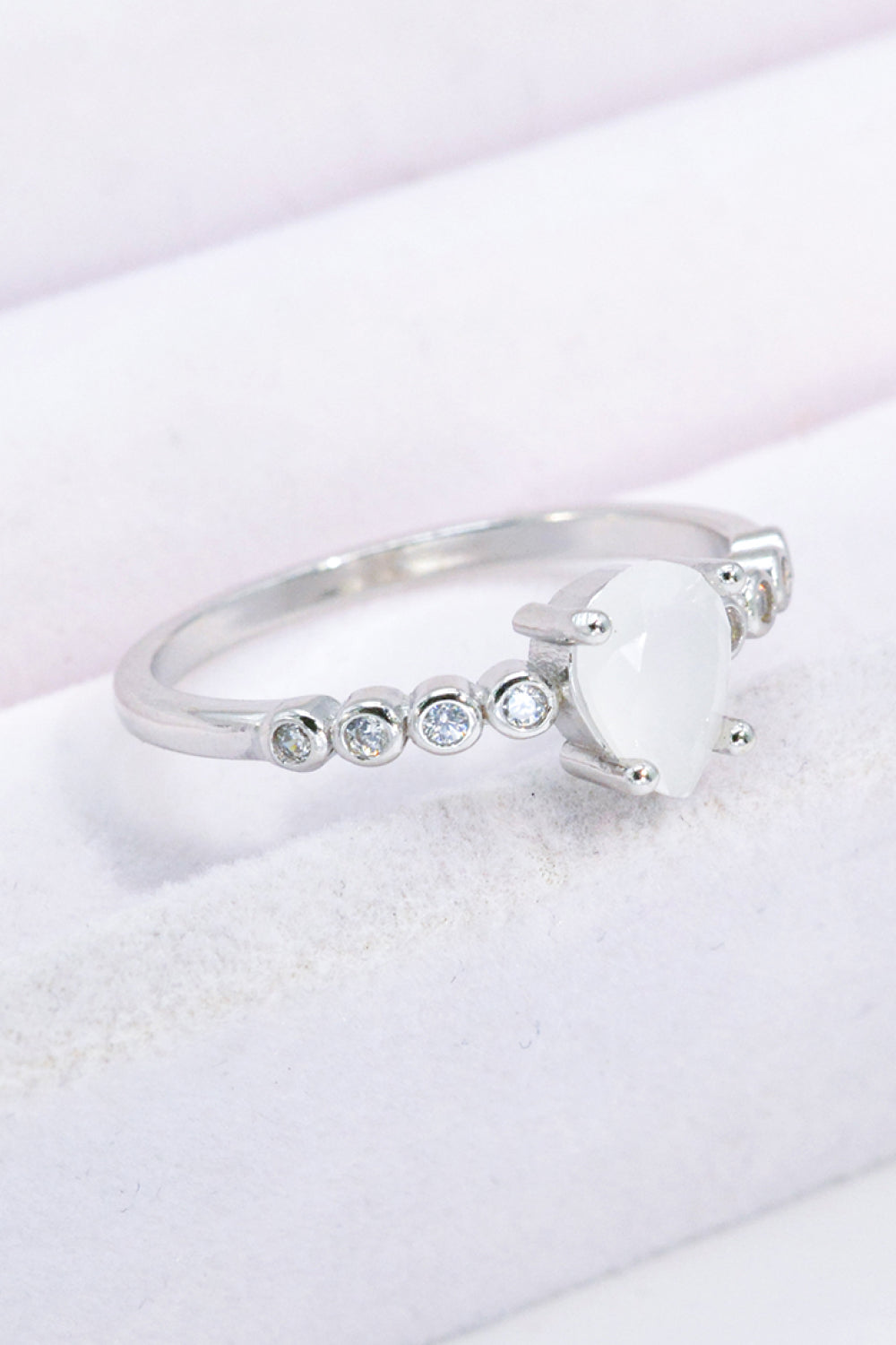 moonstone teardrop ring