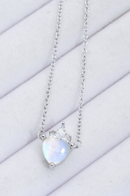moonstone heart pendant necklace