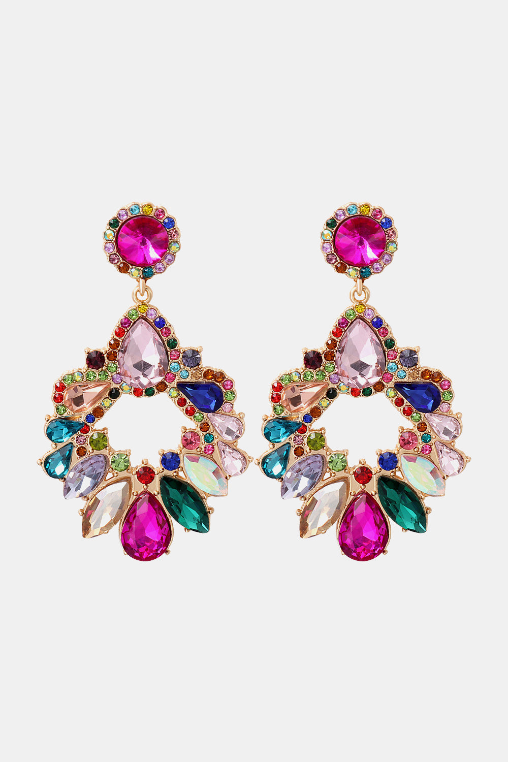 glass stone alloy dangles