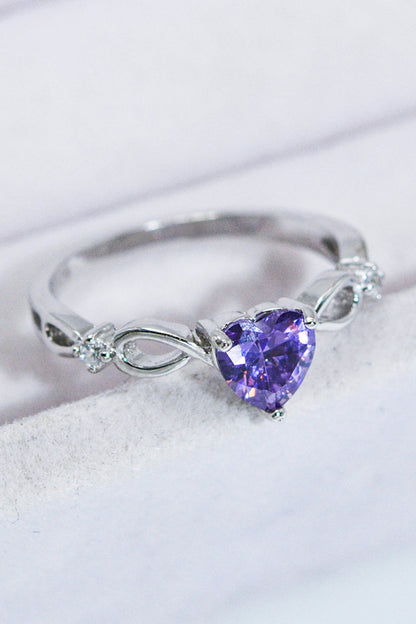crystal heart silver circle