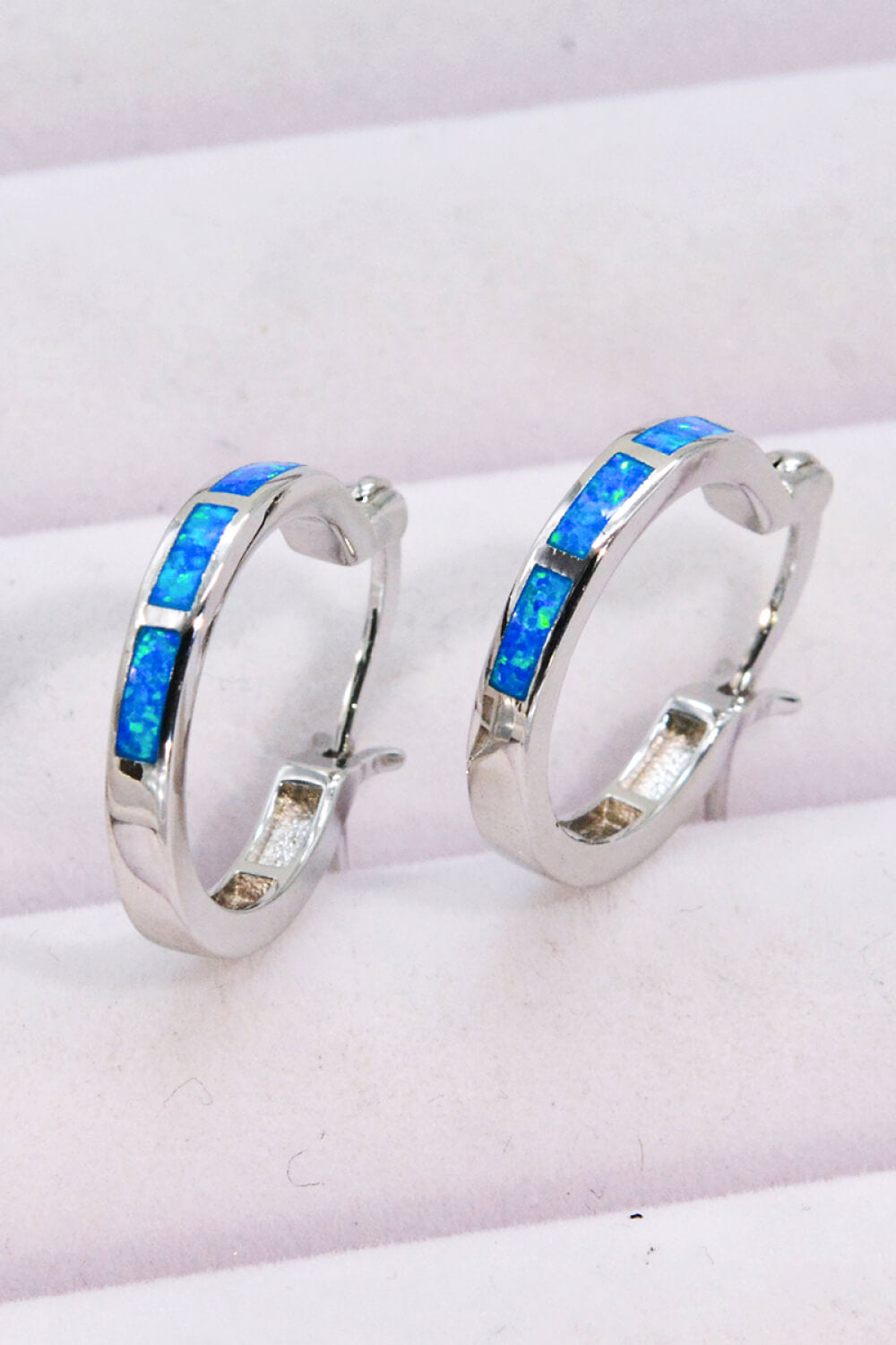 eternal beauty opal platinum earrings