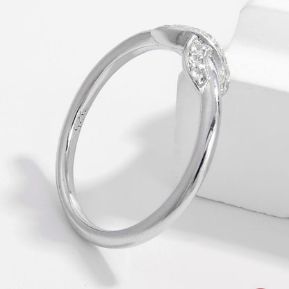 geometric zircon silver ring