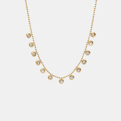 gold zircon pendant chain