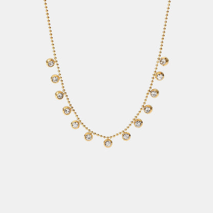 gold zircon pendant chain