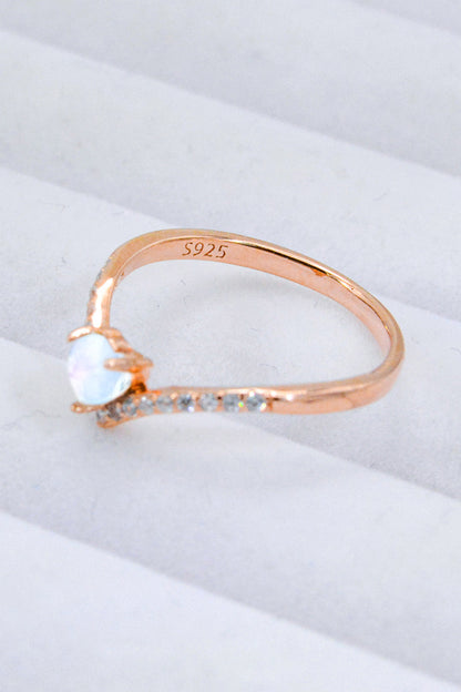 heart moonstone silver ring