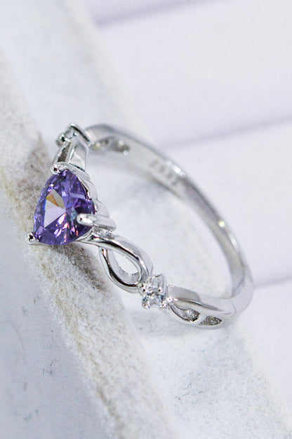 crystal heart silver circle