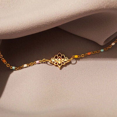 gold lotus beaded bracelet