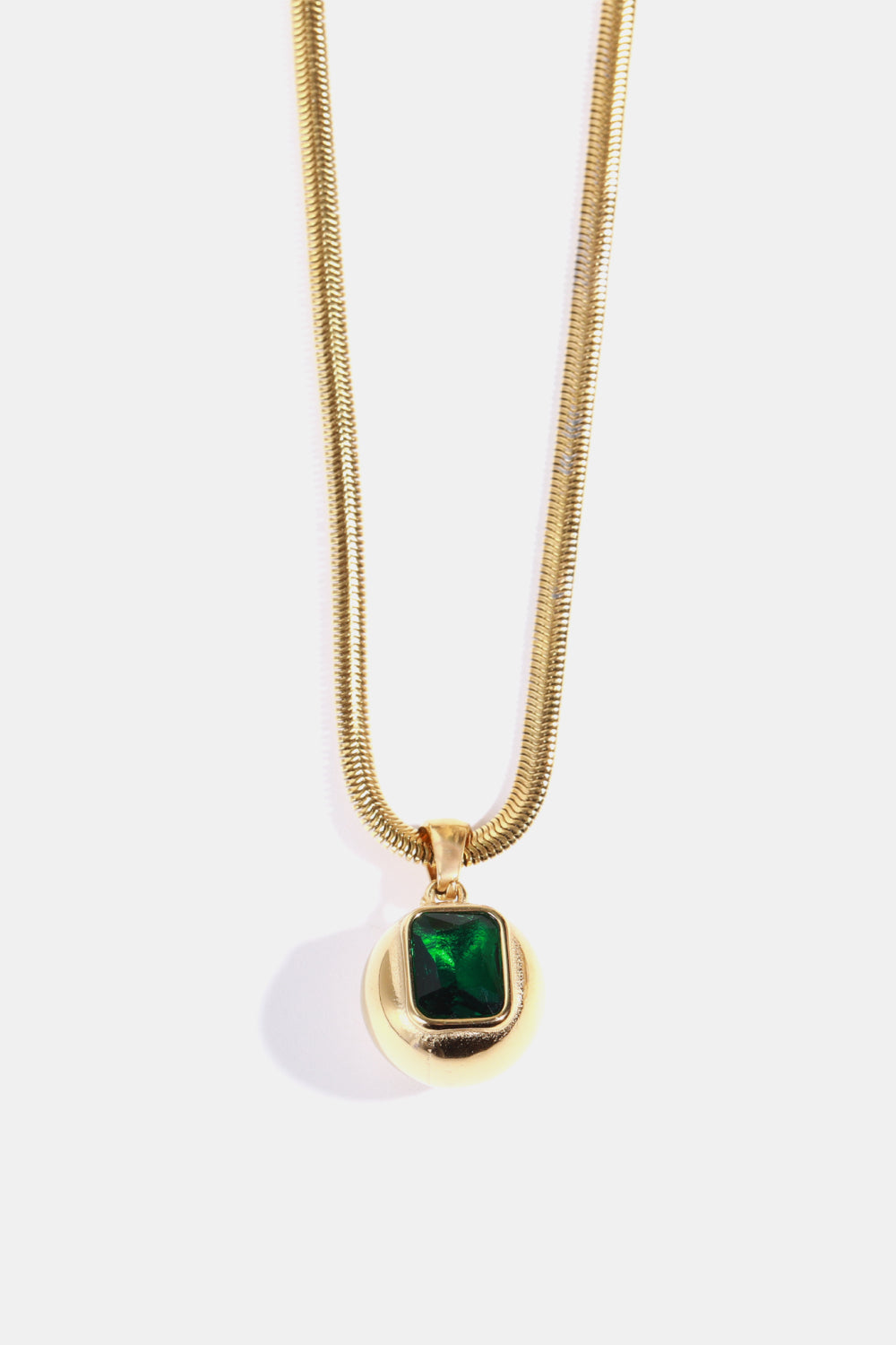 gold geometric zircon pendant