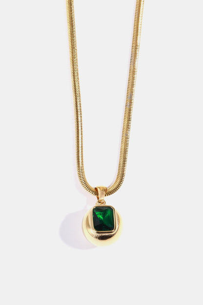 gold geometric zircon pendant