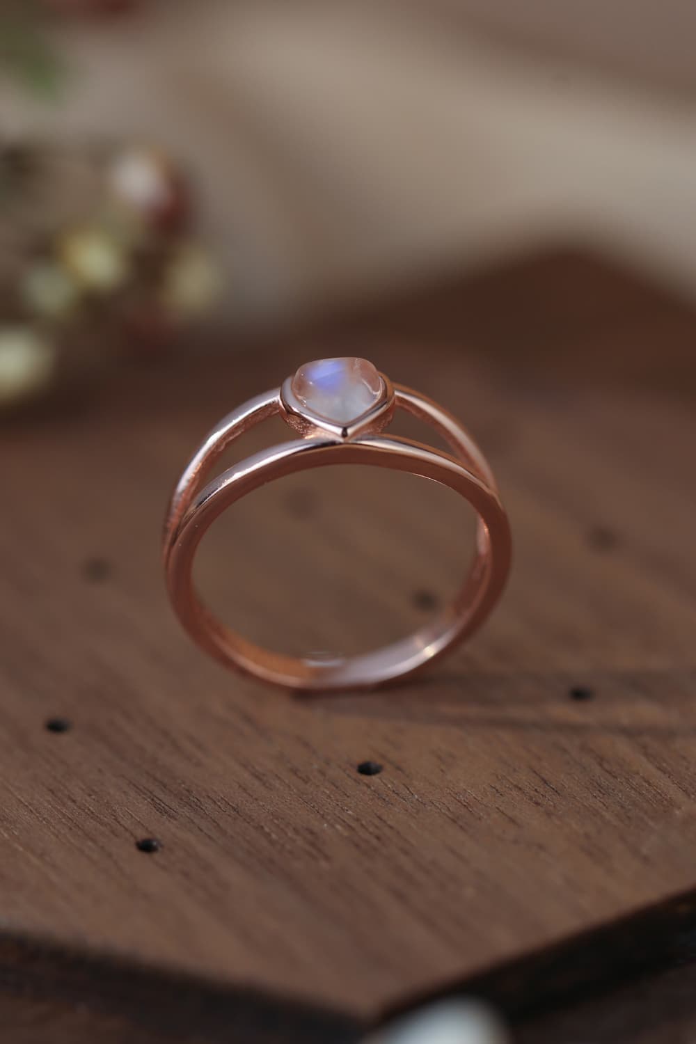 moonstone heart silver ring