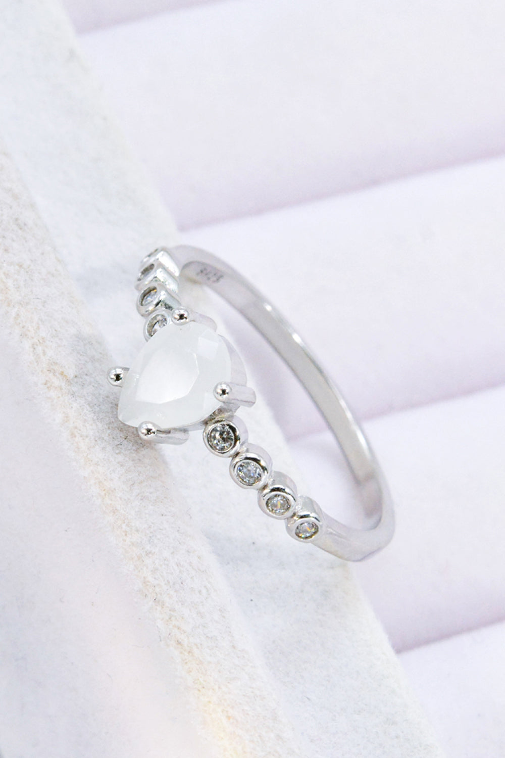 moonstone teardrop ring