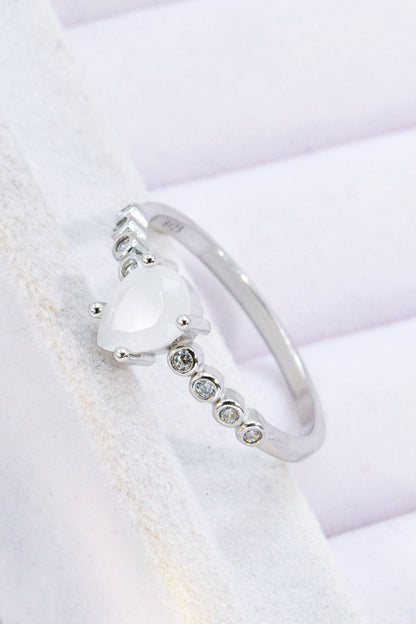 moonstone teardrop ring