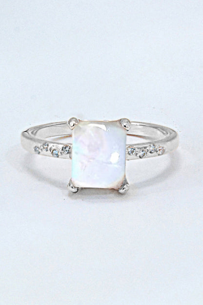 square moonstone silver circle