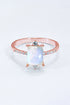 square moonstone silver ring