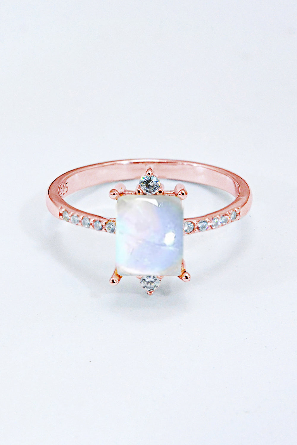 square moonstone silver ring