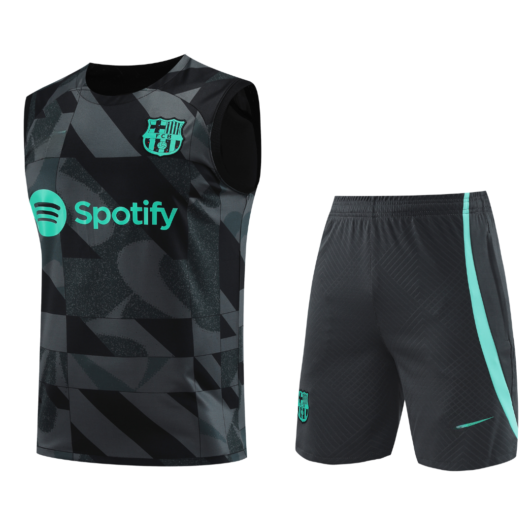 FC Barcelona Black Sleeveless Summer Training Set 2024-2025