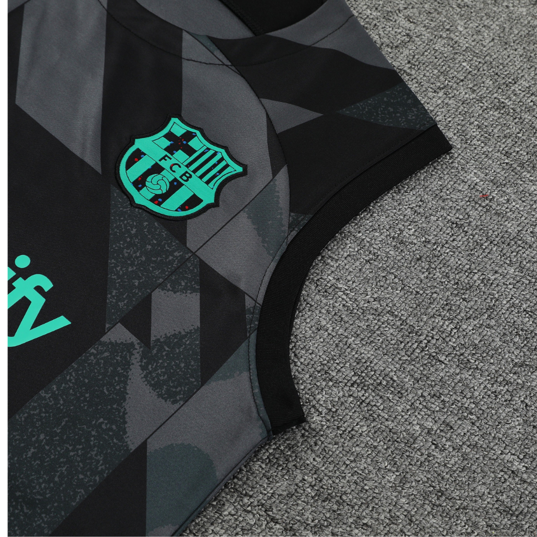 FC Barcelona Black Sleeveless Summer Training Set 2024-2025