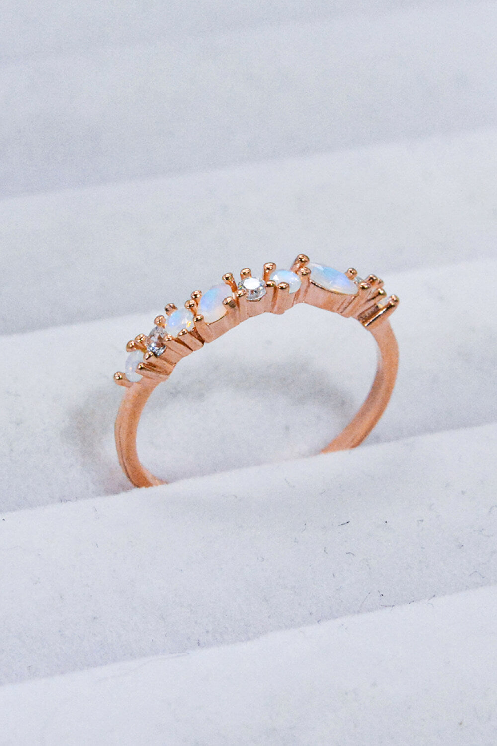 moonstone zircon accent ring