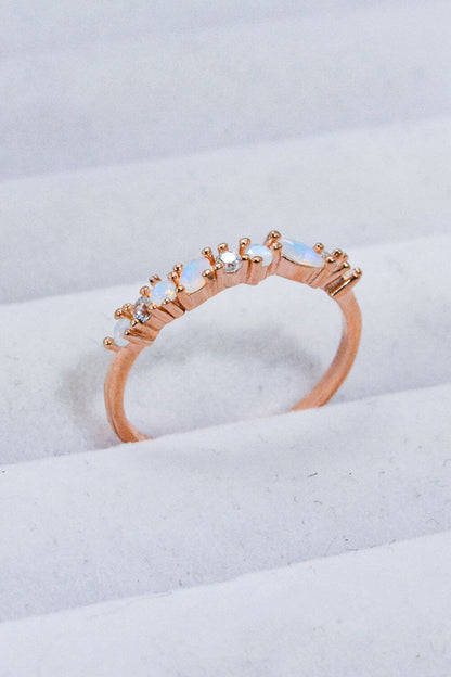moonstone zircon accent ring