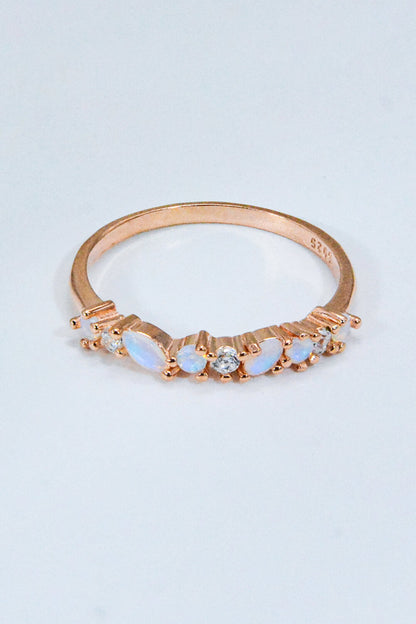 moonstone zircon accent ring