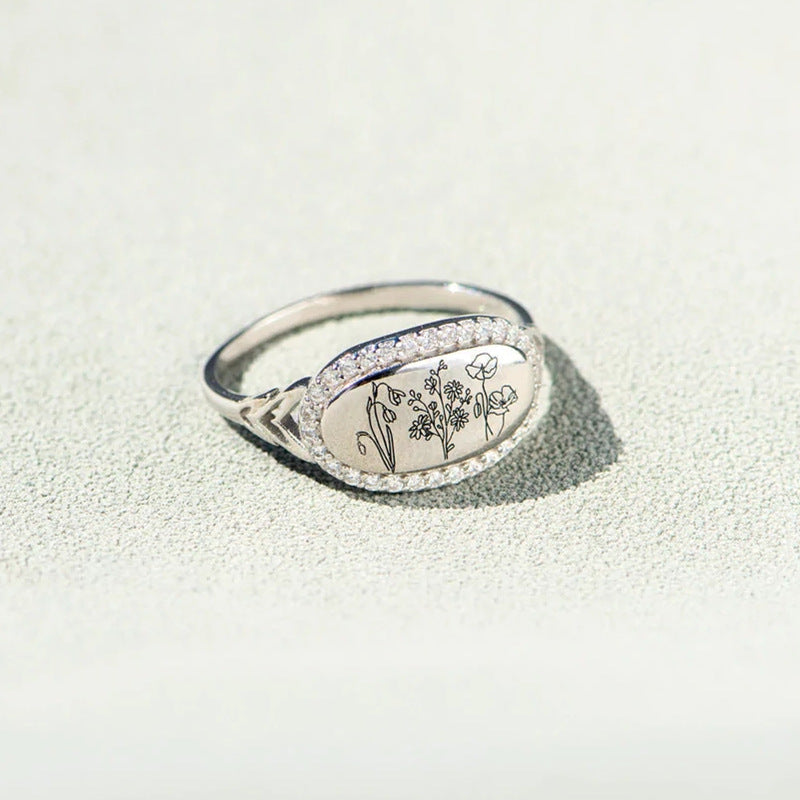 floral epoxy zircon ring
