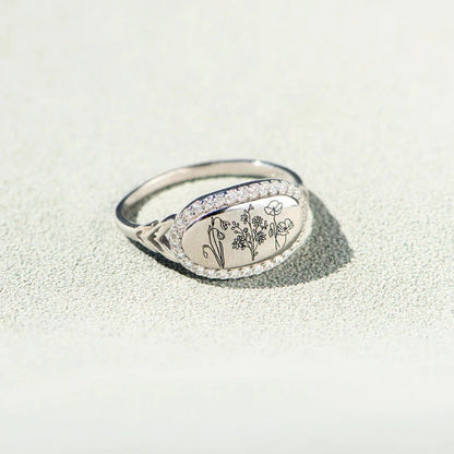 floral epoxy zircon ring