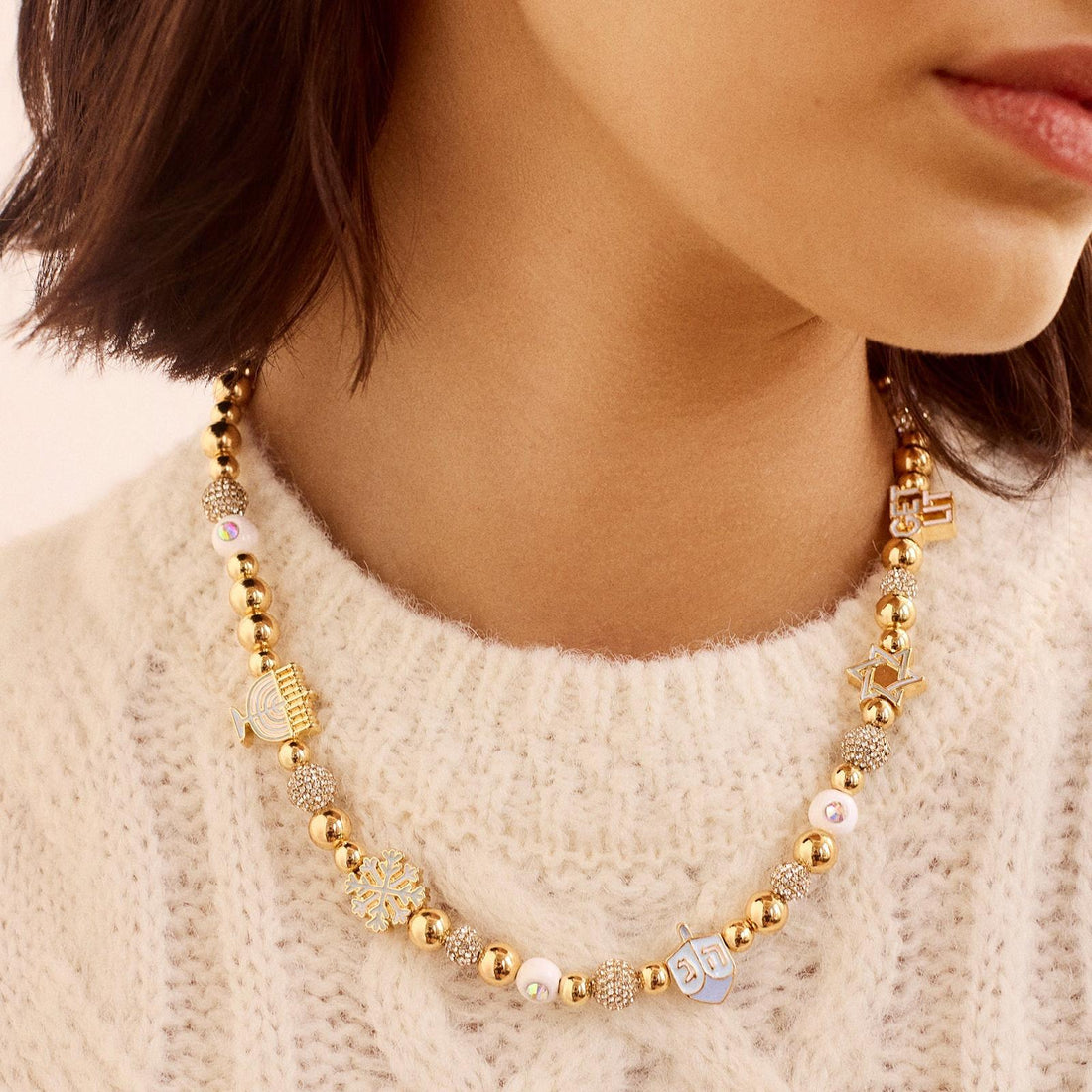 gold beaded rhinestone chain
