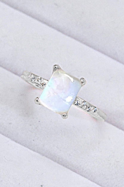 square moonstone silver circle