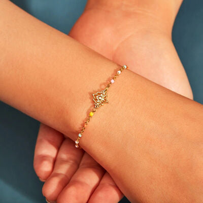gold lotus beaded bracelet