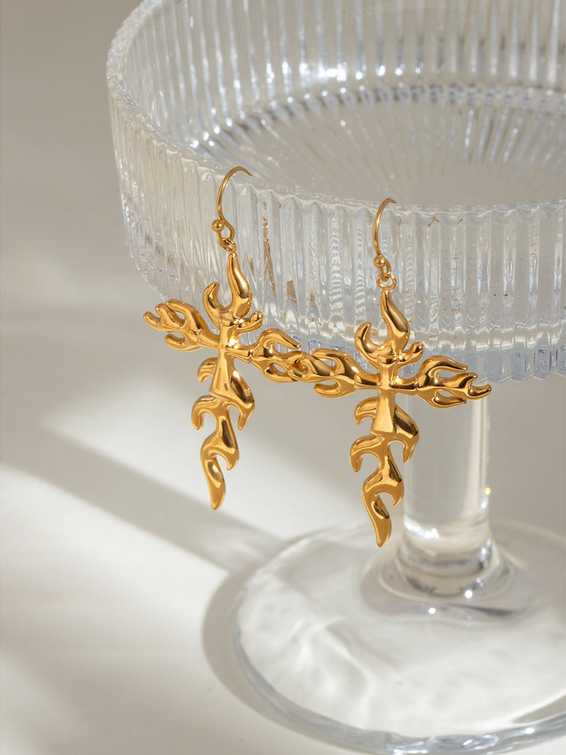 gold plated cross studs