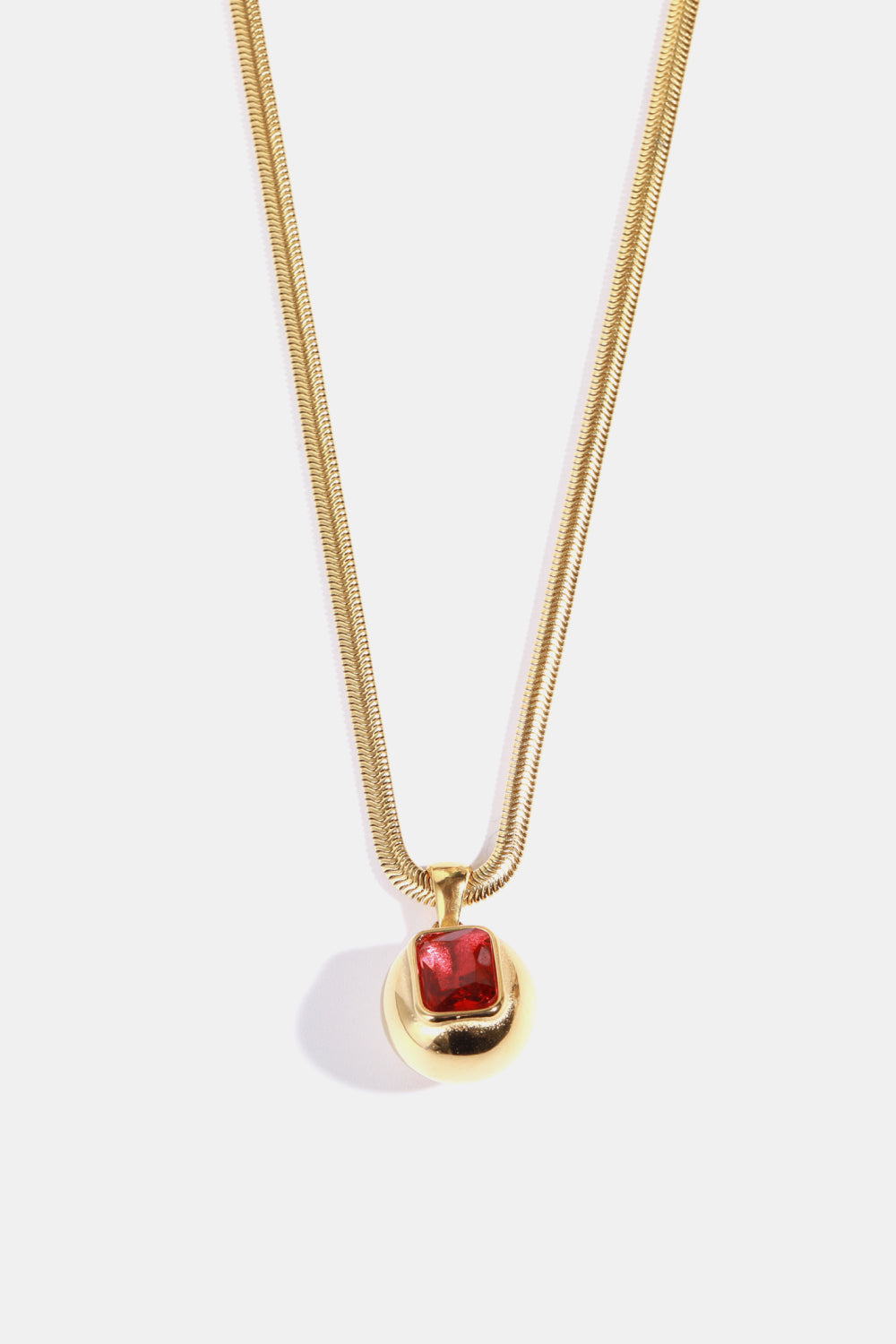 gold geometric zircon pendant