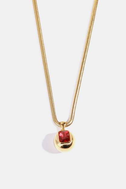 gold geometric zircon pendant