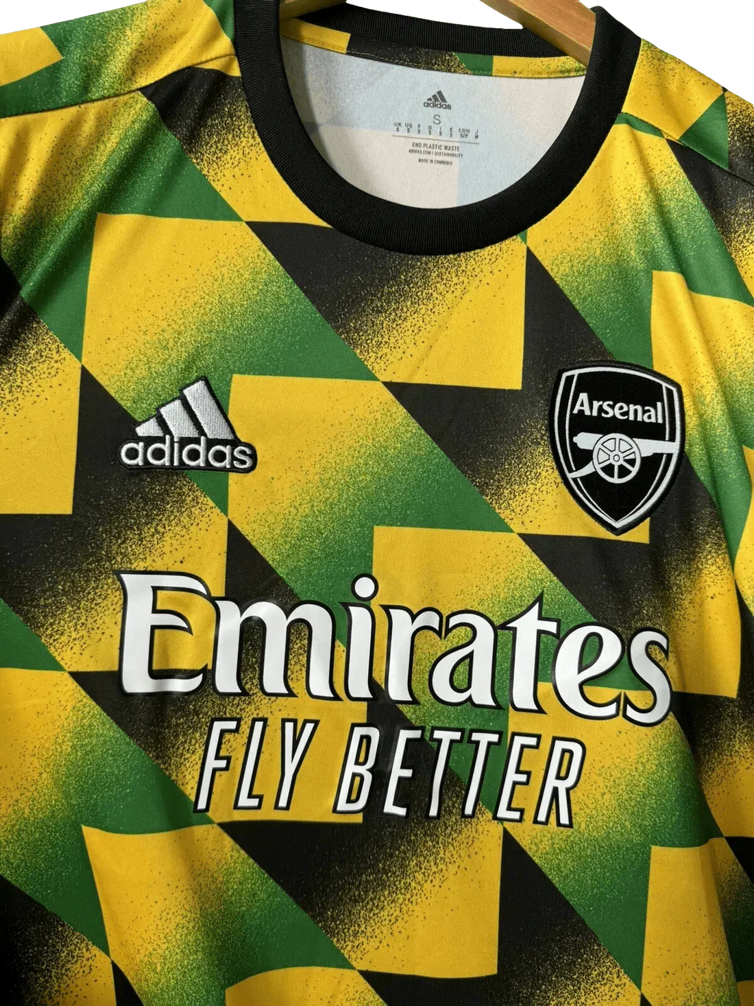 Arsenal Jamaica Shirt 2022/23 Pre-Match Yellow Green