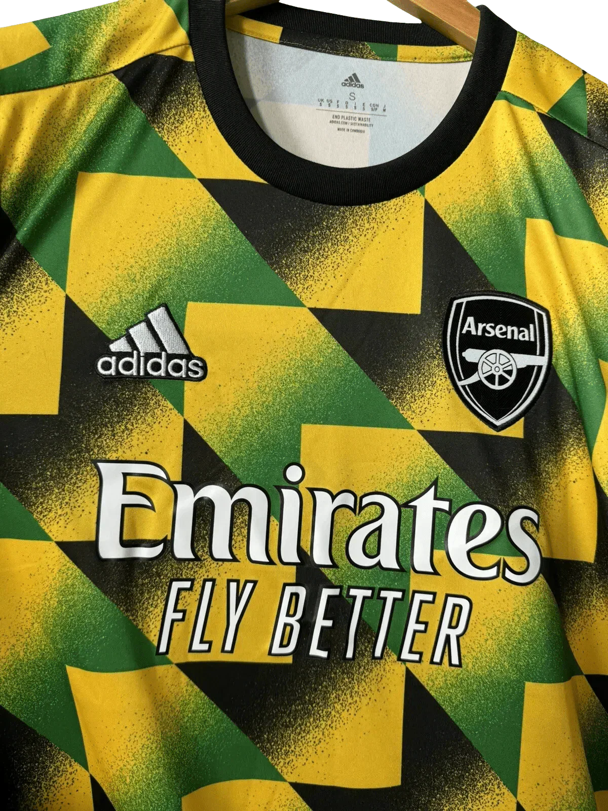 Arsenal Jamaica Shirt 2022/23 Pre-Match Yellow Green