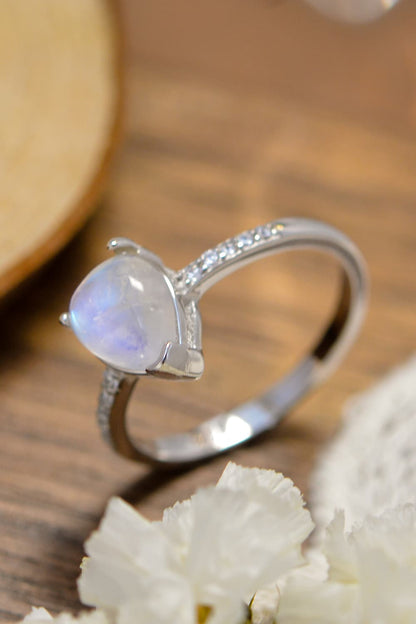 moonstone side stone ring