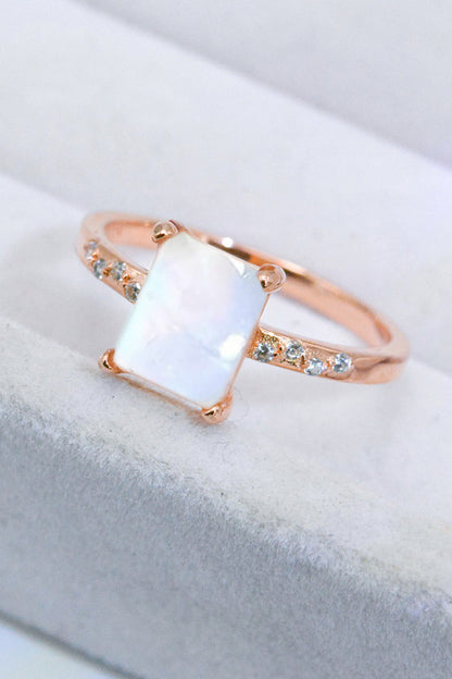 square moonstone silver circle