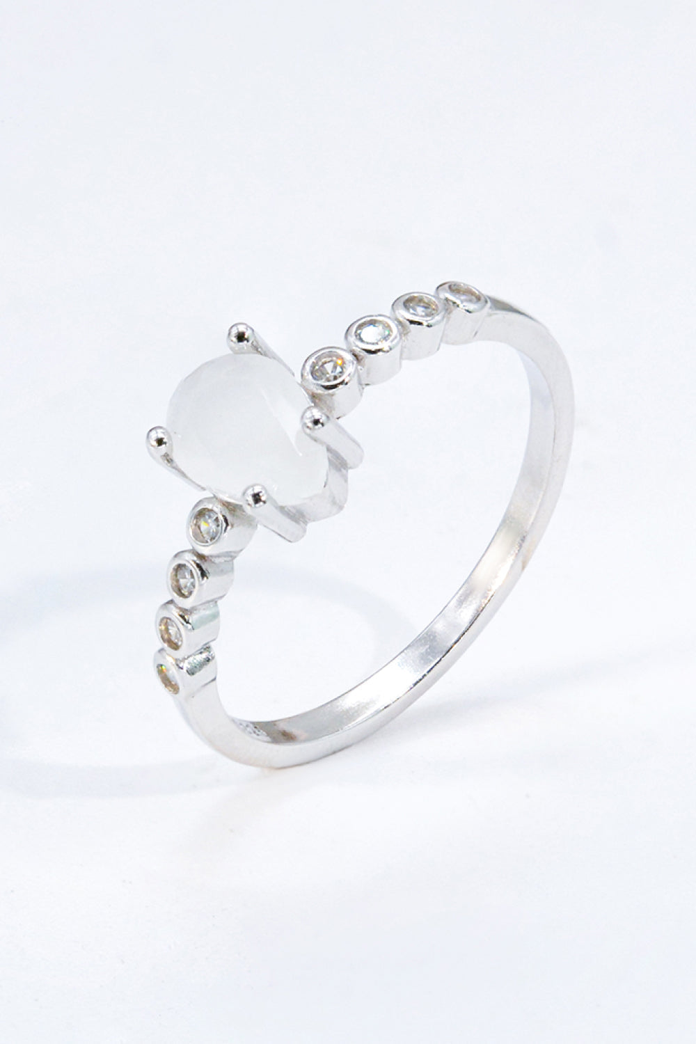moonstone teardrop ring
