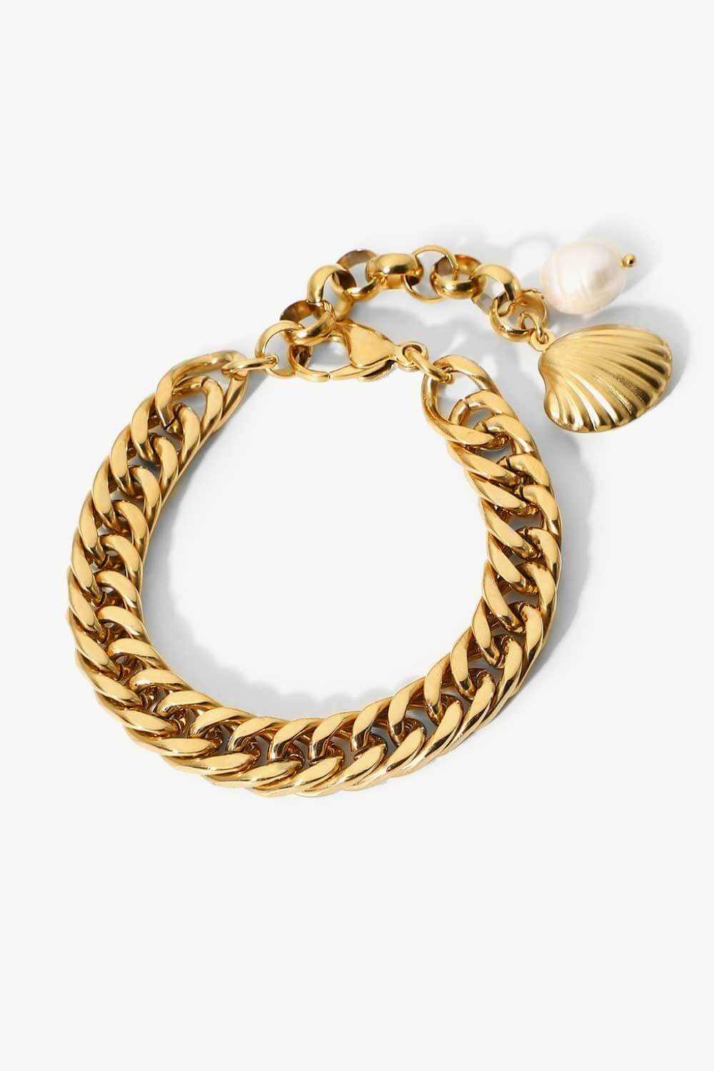 gold curb chain bracelet
