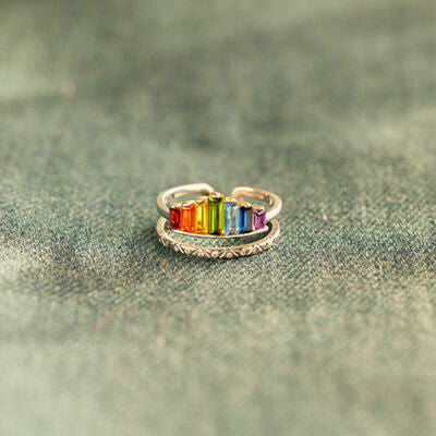 double layer zircon silver circle