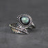 moonstone leaf twist ring