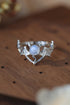 moonstone bat silver ring