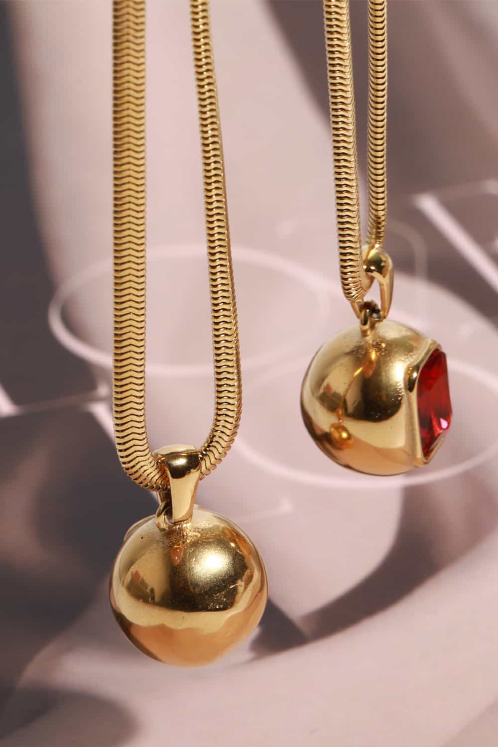 gold geometric zircon pendant