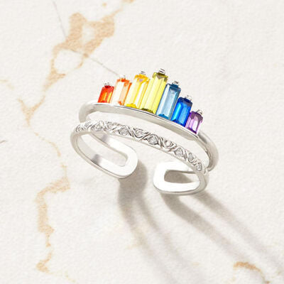 double layer zircon silver circle