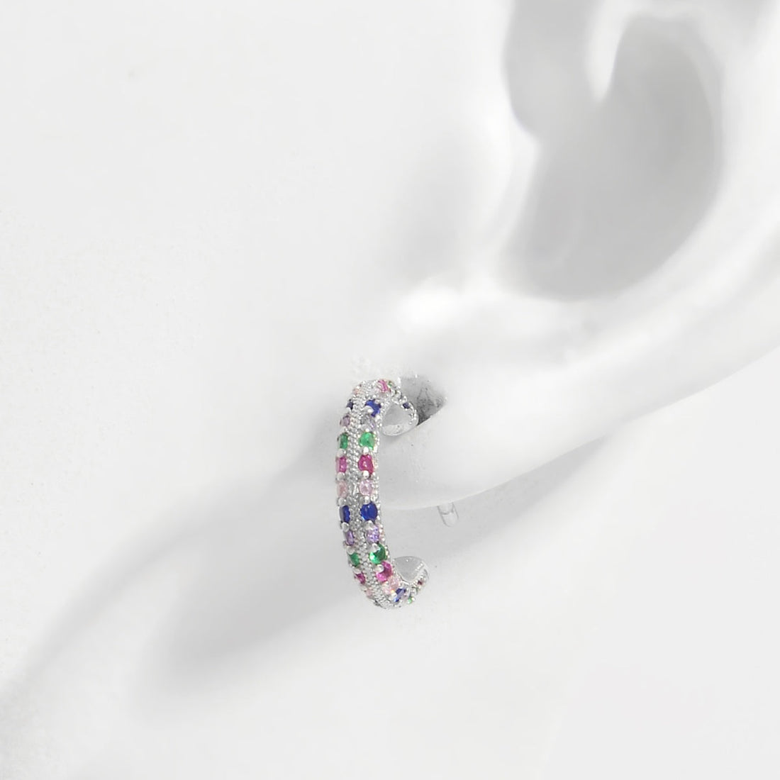 contrast zircon silver studs