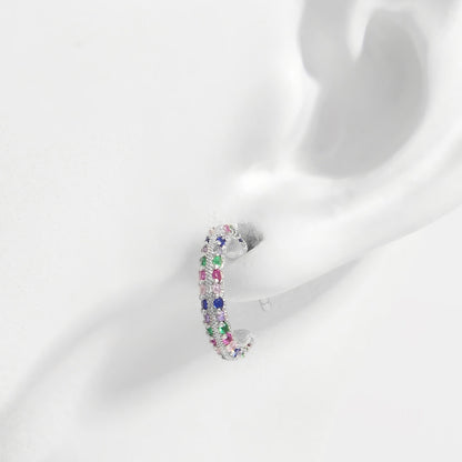 contrast zircon silver studs