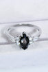 black agate silver ring