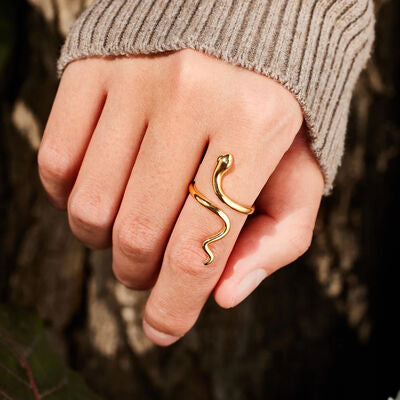 gold snake twist ring