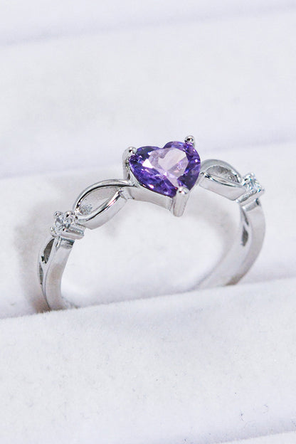 crystal heart silver circle
