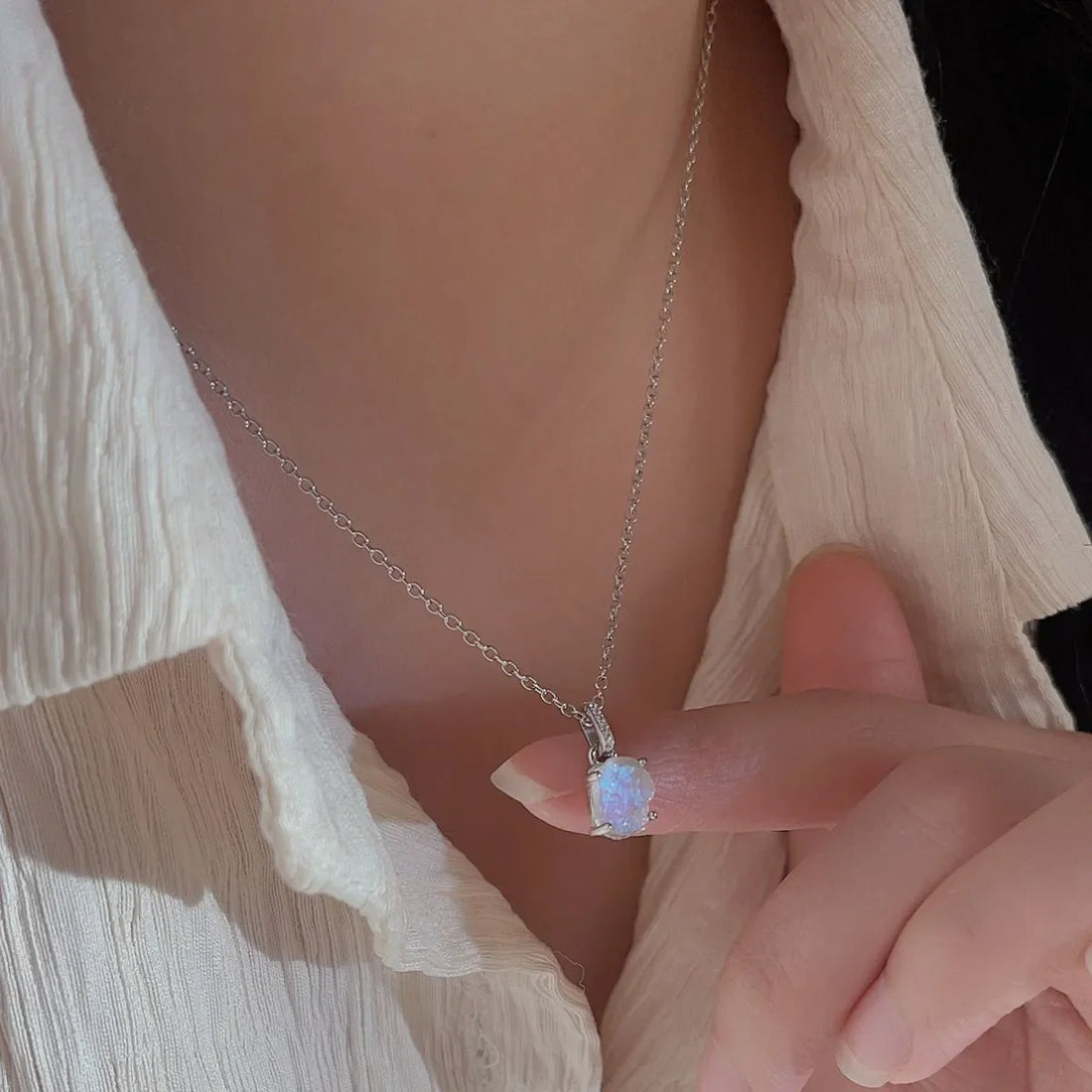 moonstone silver pendant