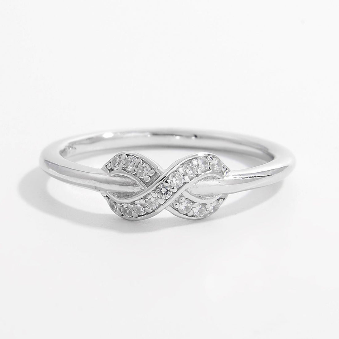 geometric zircon silver ring